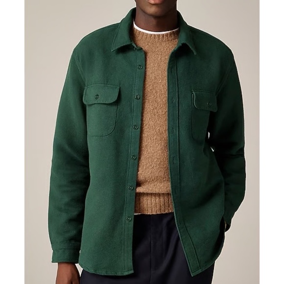J. Crew Other - J Crew Oarsman Heavyweight Chamois Workshirt Button Up Green Men Size XL Cotton